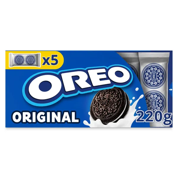 Galletas de cacao rellenas de crema Oreo caja 220 g 2