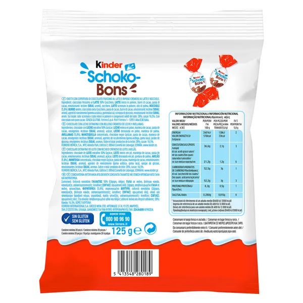 Huevos de chocolate relleno de leche y avellanas Kinder bolsa 125 g 3