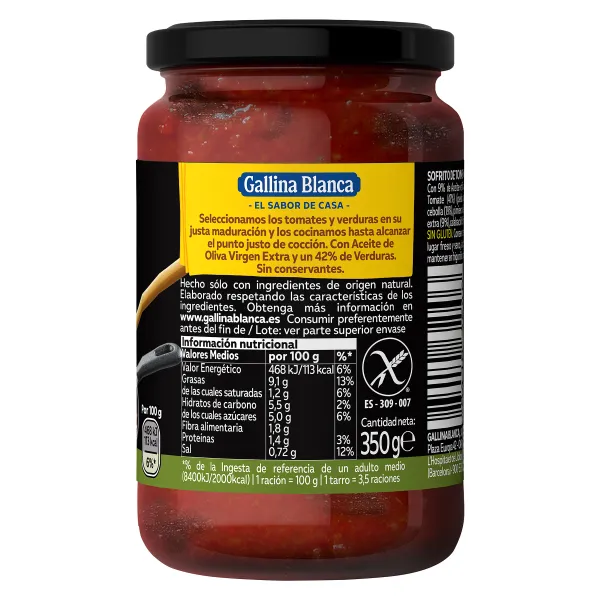 Sofrito de tomate y verduras Gallina Blanca 325 g 2