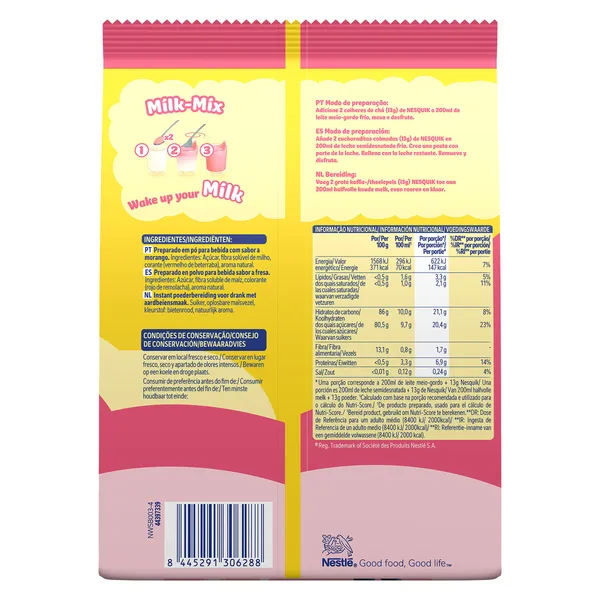 Preparado soluble instantáneo sabor fresa Nesquik bolsa 350 g 3