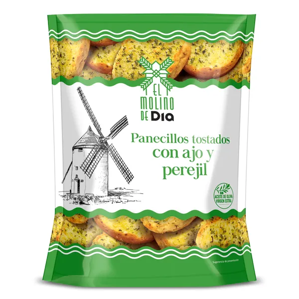 Panecillos tostados con ajo y perejil El Molino de Dia 160 g 2