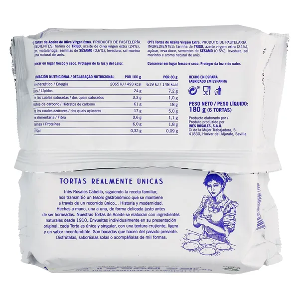 Tortas de anís con aceite de oliva Inés Rosales 180 g 3