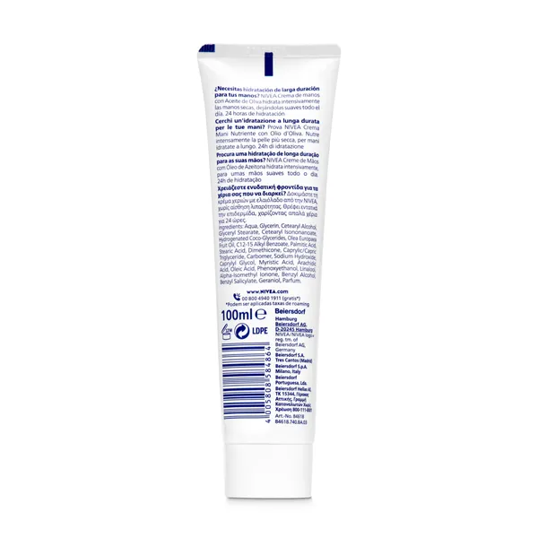 Crema de manos aceite de oliva Nivea tubo 100 ml 2