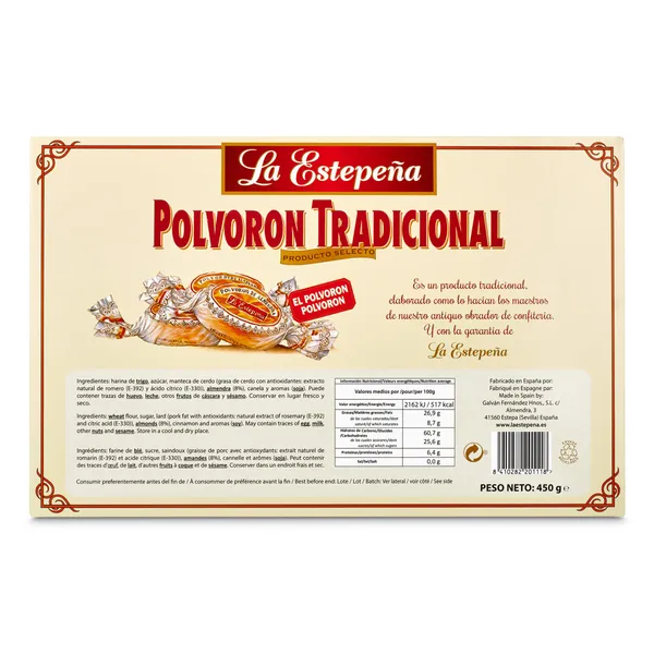 Polvorón tradicional La estepeña caja 450 g 3