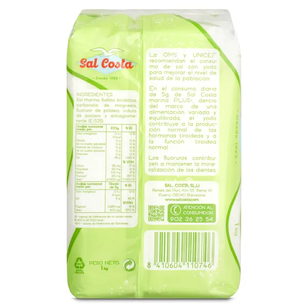 Sal marina Costa paquete 1 Kg 2