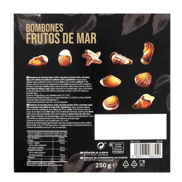 Bombones frutos del mar Dia Temptation caja 250 g 3