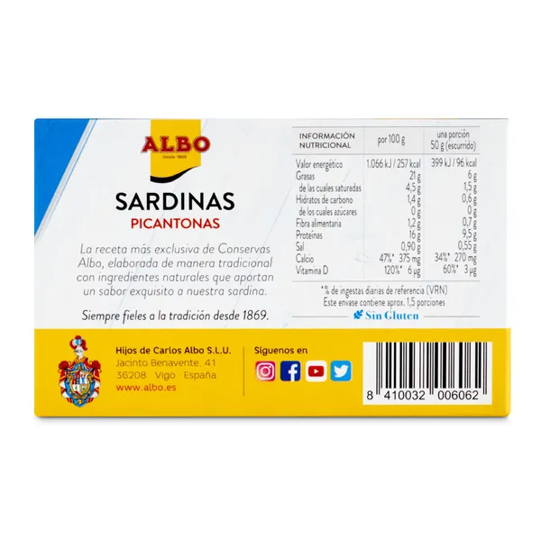 Sardinas picantes Albo 85 g 5