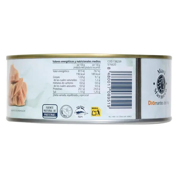 Atún en aceite de girasol Dia Mari Marinera lata 650 g 4