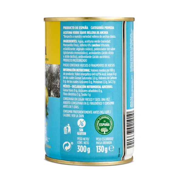 Aceitunas rellenas de anchoa suave Jolca 130 g 2