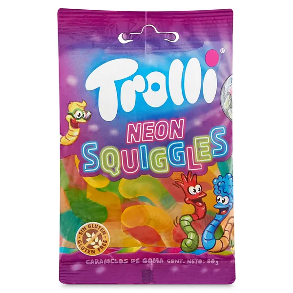 Golosinas gusanos neón Trolli 50 g 2
