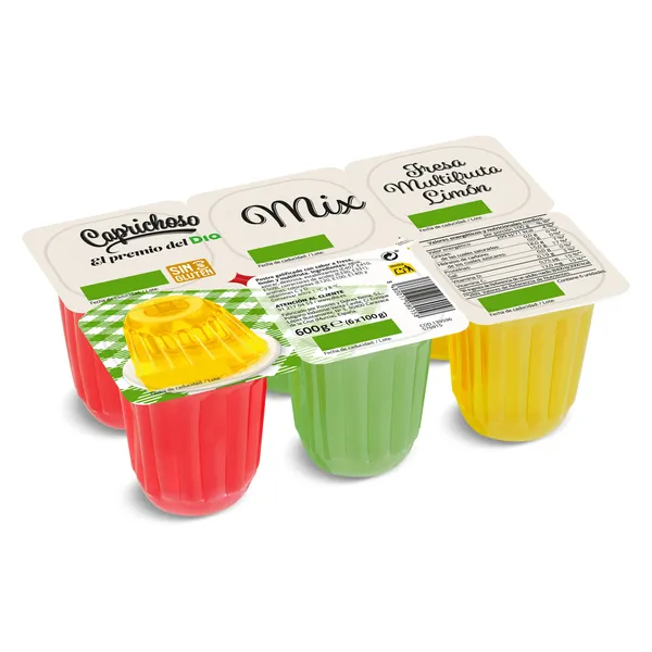 Postre gelificado de fresa, limón y multifruta Dia Caprichoso 6 x 100 g 3
