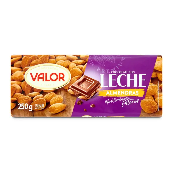 Chocolate con leche con almendras enteras Valor 250 g 2