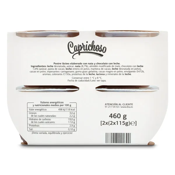 Copa de chocolate y nata Dia Caprichoso pack 4 x 115 g 3
