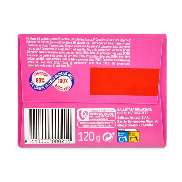 Mini galletas de hojaldre Artiach Princesa caja 120 g 4