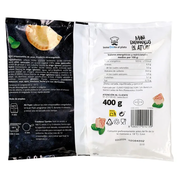 Mini empanadillas de atún Dia Al Punto 400 g 3