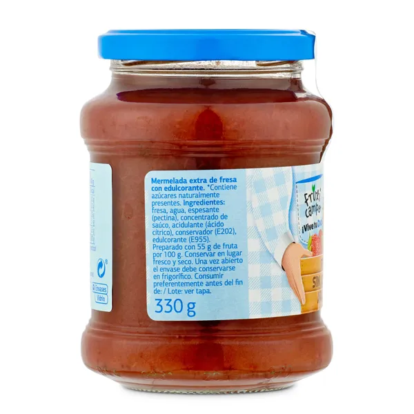 Mermelada de fresa 0% sin azúcares añadidos Dia Fruticampo 330 g 3