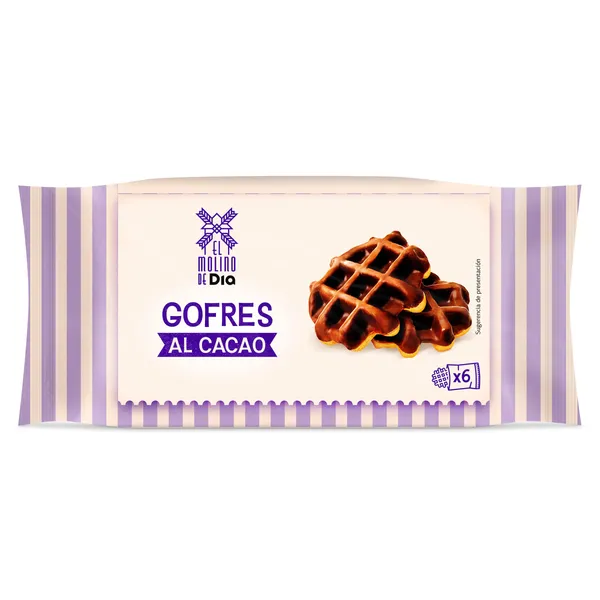 Gofre recubierto de cacao El molino de Dia bolsa 360 g 2