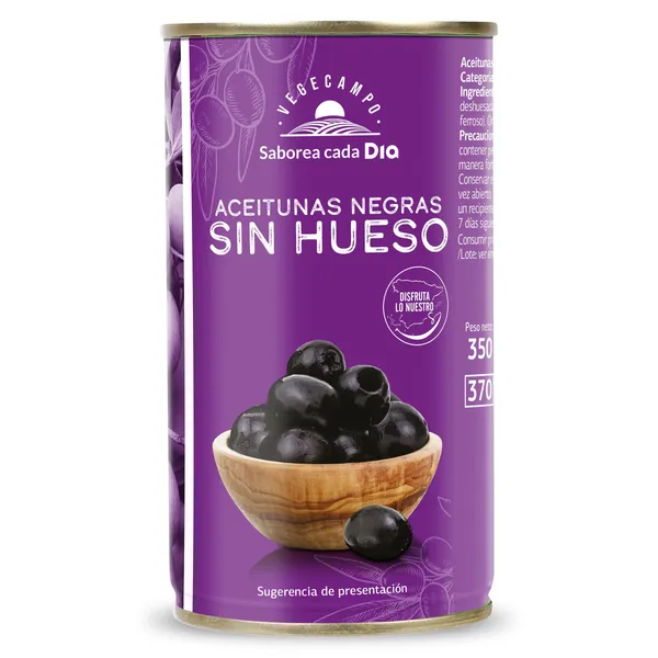 Aceitunas negras sin hueso Dia Vegecampo 150 g 2