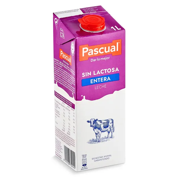 Leche entera sin lactosa Pascual pack 6 x 1 l 3