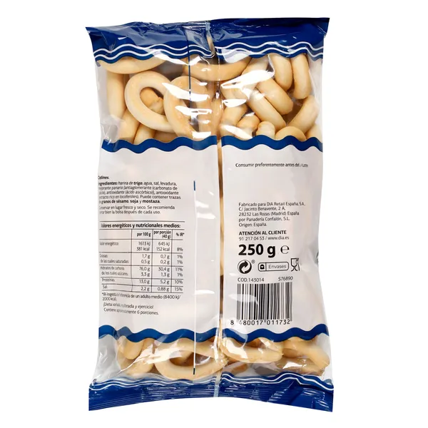 Rosquillas de pan El molino de Dia 250 g 2
