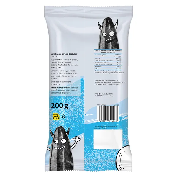 Pipas gigantes aguasal Dia Snack Maniac 200 g 3