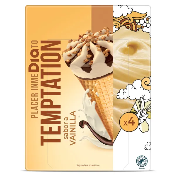Conos de vainilla Dia Temptation 4 x 68 g 2