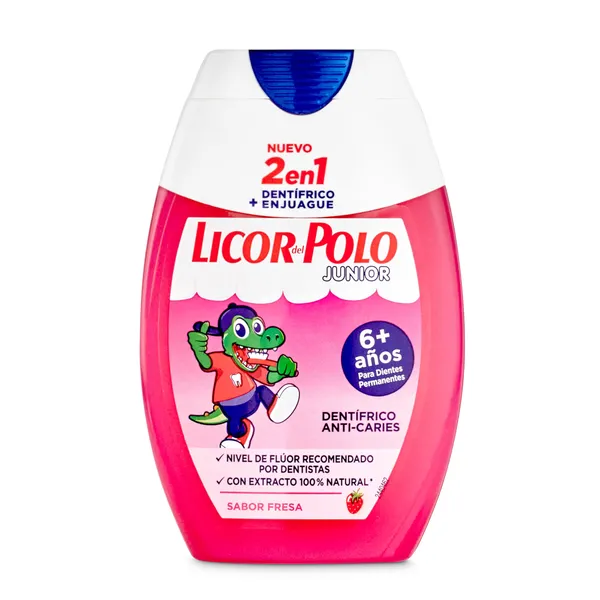 Pasta de dientes dos en uno fresa +6 años Licor del polo 75 ml 2