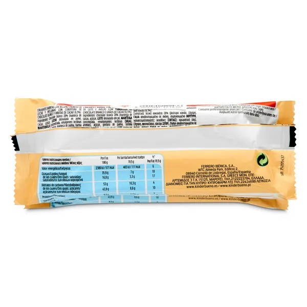 Barritas de chocolate blanco y avellanas Kinder 3 x 39 g 4