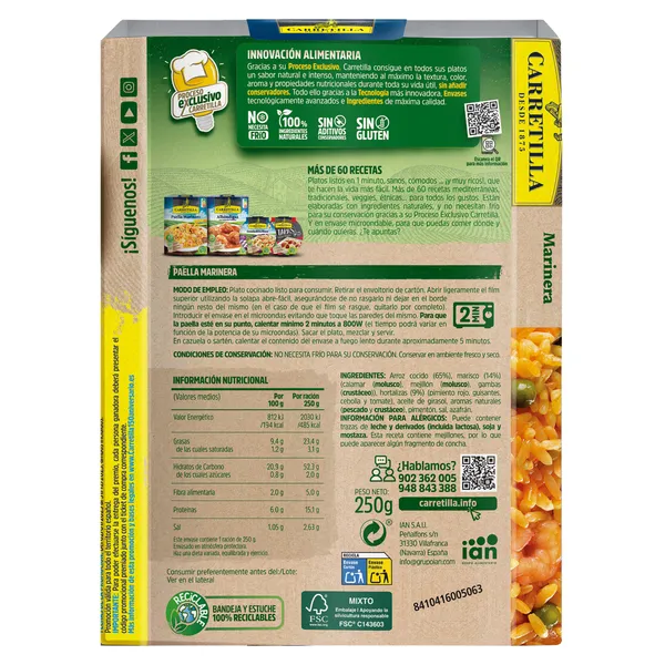Paella marinera Carretilla 250 g 2