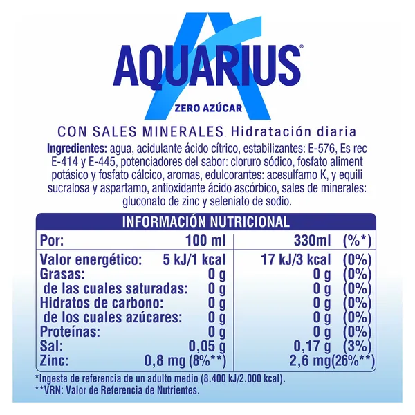 Aquarius de limón zero 330 ml 3