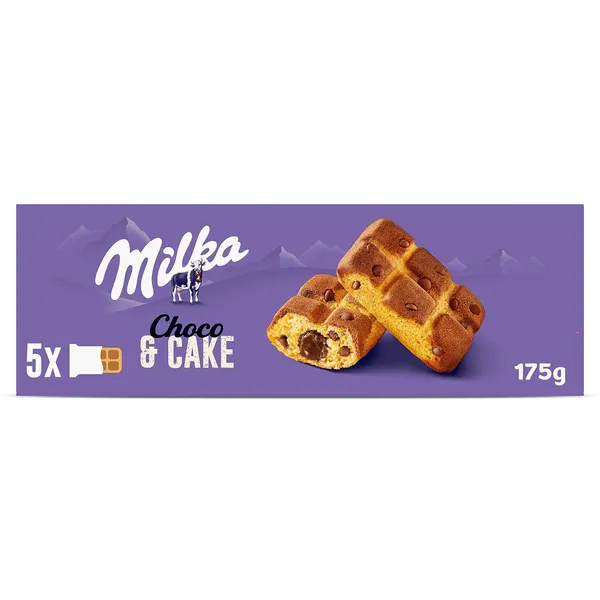 Bizcocho relleno con chocolate cake & choc Milka caja 175 g 2