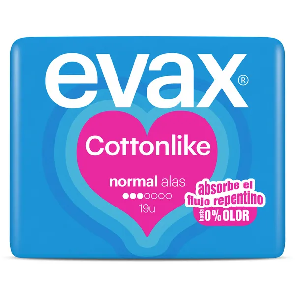 Compresas normal con alas Evax bolsa 19 unidades 2