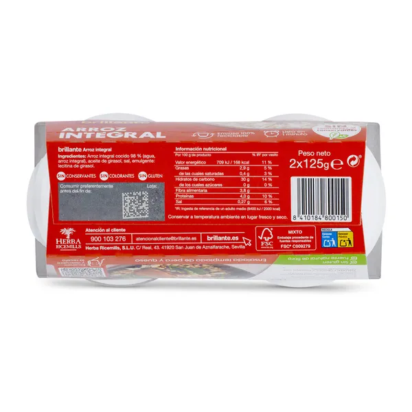 Vasos de arroz integral Brillante 2 x 125 g 4