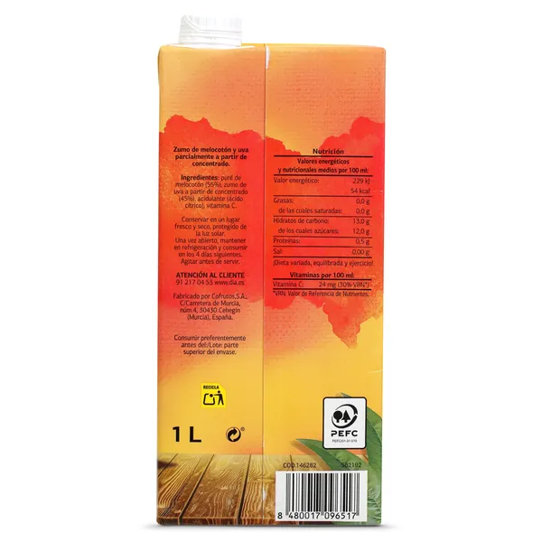 Zumo de melocotón y uva Dia Saborfera 1 L 4