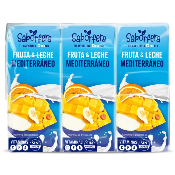 Bebida de fruta y leche mediterráneo Dia Saborfera pack 6 x 200 ml 2