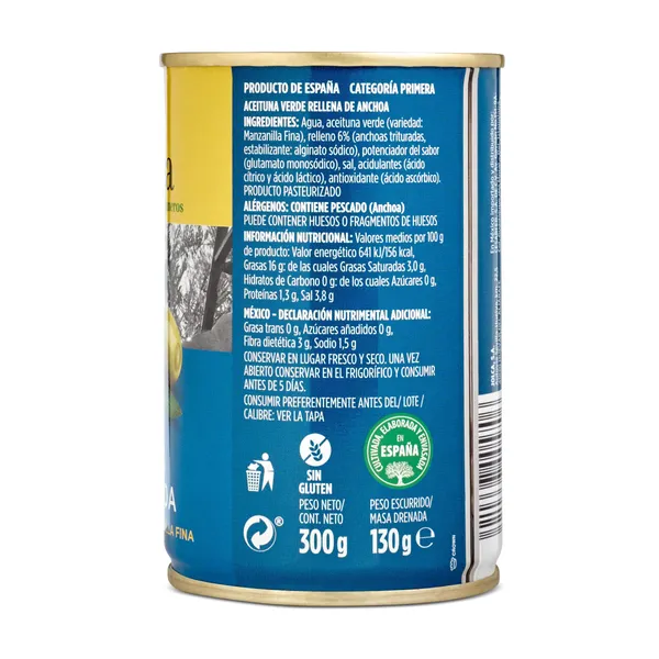 Aceitunas rellenas de anchoa Jolca lata 130 g 2
