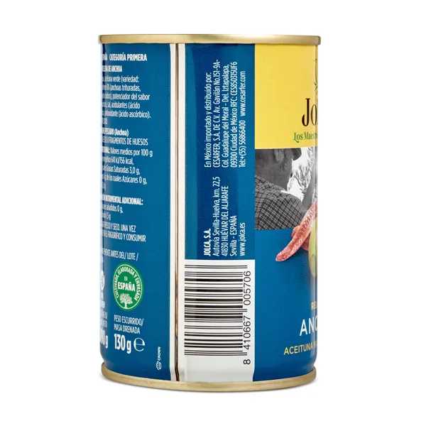 Aceitunas rellenas de anchoa Jolca lata 130 g 3
