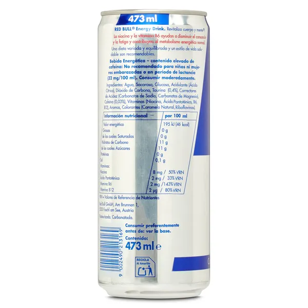 Bebida energética Red bull lata 473 ml 2