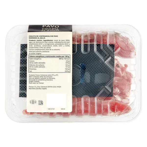 Chuletas de pavo al ajillo Selección de Dia 680 g aprox. 4