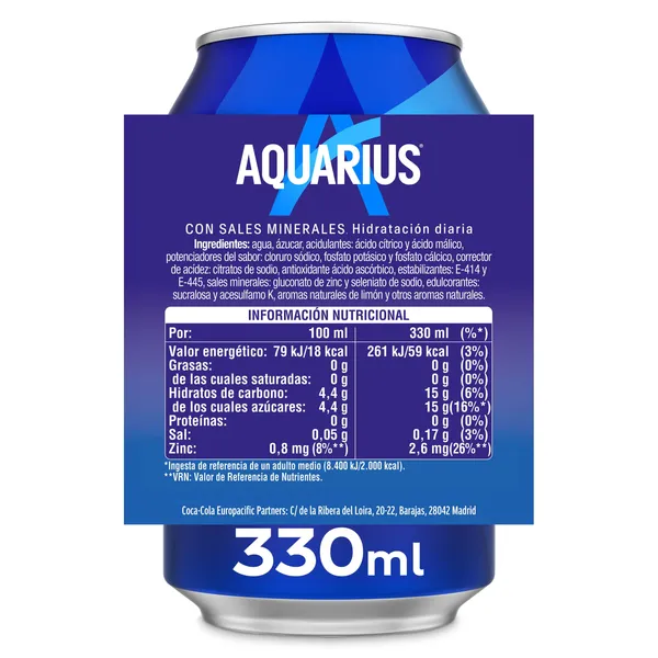Aquarius de limón 9 x 330 ml 3