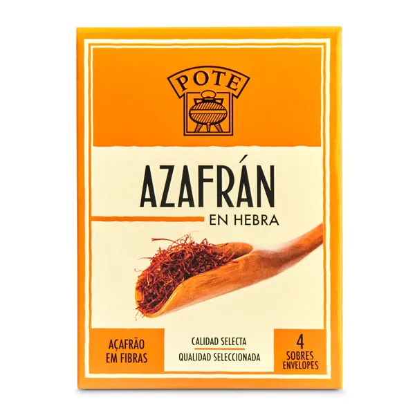 Azafrán en hebras Pote caja 4 sobres 100 mg 2