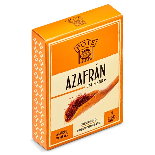 Azafrán en hebras Pote caja 4 sobres 100 mg