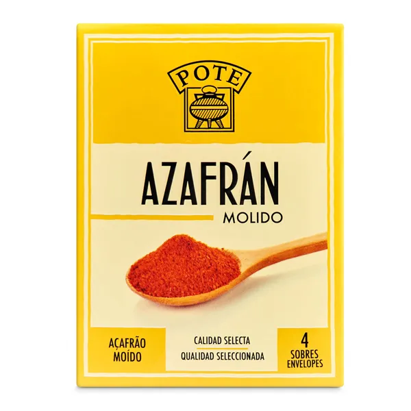 Azafrán molido Pote caja 4 sobres 100 mg 2