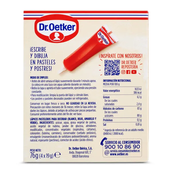 Lápices pasteleros de colores Dr. Oetker caja 76 g 3
