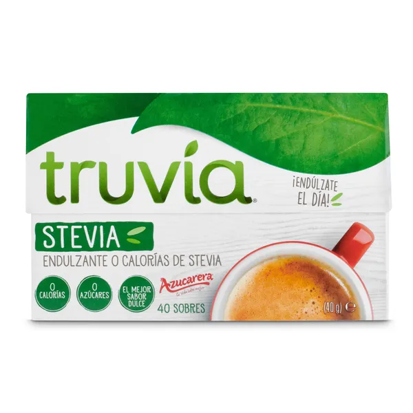 Endulzante de stevia 0 calorías Truvia caja 40 unidades 2
