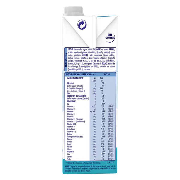 Bebida láctea crecimiento original +12 meses Nativa brik 1 l 3