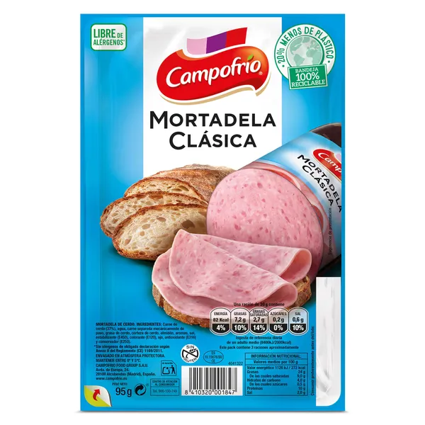 Mortadela clásica Campofrío 95 g