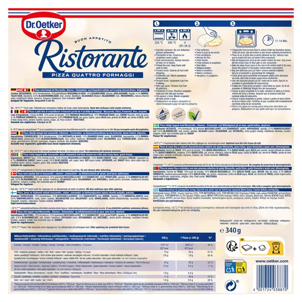 Pizza cuatro quesos Dr. Oetker Ristorante 340 g 3