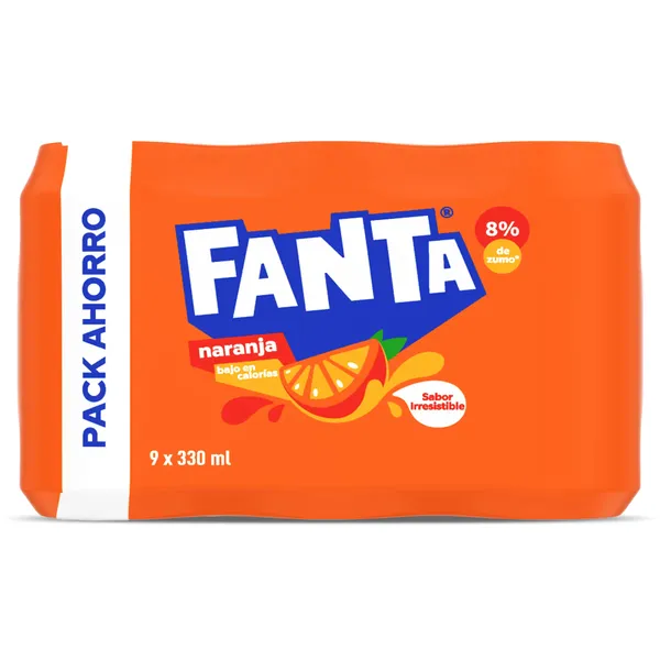 Refresco de naranja Fanta lata 9 x 33 cl 2