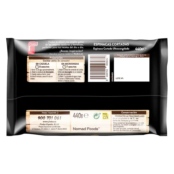 Espinacas cortadas Findus 400 g 2
